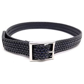 CINTURÓN VERSÁTIL NEW BERLUTI 32 MM T85 DE CINTURÓN DE PIEL TRENZADA AZUL Azul