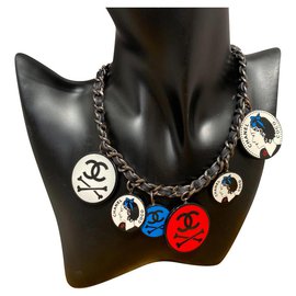 Chanel-Halsketten-Schwarz,Weiß,Rot,Blau