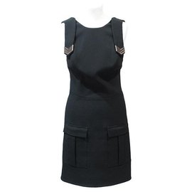 Thierry Mugler-VESTIDO DELANTAL CON ESPALDA DESCUBIERTA MUGLER NEGRO-Negro