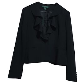 Ralph Lauren Black Silk Blazer Black
