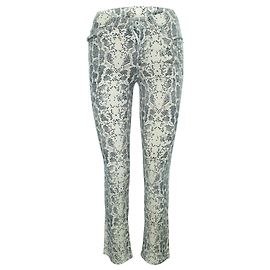 Reformation Hose mit Schlangenhaut-Print Fleisch