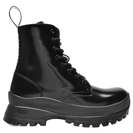 Stella Mc Cartney Trace Ankle Boots aus schwarzem Polyurethan Schwarz