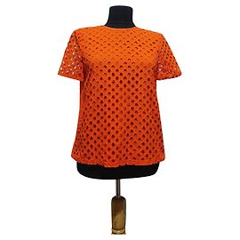 Tory Burch Orange Cotton Blouse Orange
