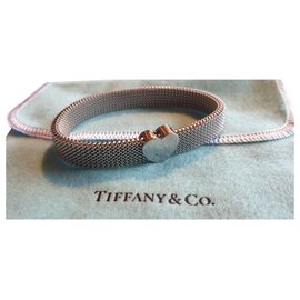 Tiffany & Co-Pulsera elástica de acero T & Co. raro-Plata