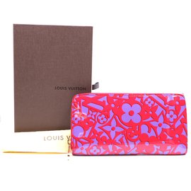 Louis Vuitton-Carteira Louis Vuitton Rose Monograma Indiano Vernis Zippy Longa-Outro