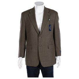 Autre Marque-CHAPS by Ralph Lauren New With Tag Office Wool Olive Blazer Jacket, Size 48-Marrone