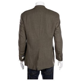 Autre Marque-CHAPS by Ralph Lauren New With Tag Office chaqueta estilo blazer verde oliva de lana, tamaño 48-Castaño