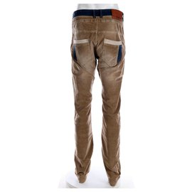 Desigual-Novo com etiquetas jeans de perna reta e ajuste regular, Tamanho 34 / 34-Marrom