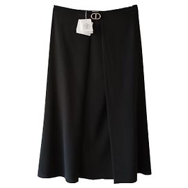 Hermès JUPE MIDI HERMES LÉZARD NOIR Noir