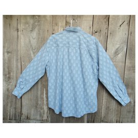 Autre Marque-Camisa La Compagnie du Lin tamanho XL-Azul claro