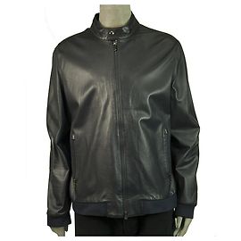 Ermenegildo Zegna Z Zegna Dark Blue Lightweight Zipper Front Herren Lammfelljacke XXL Größe Blau