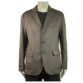 NWT Brioni Wool Cashmere & Silk Taupe Button Front Men's Blazer Jacket size XL Taupe