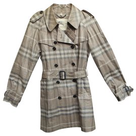 Burberry-Burberry light cotton & silk trench coat size 40-Grey