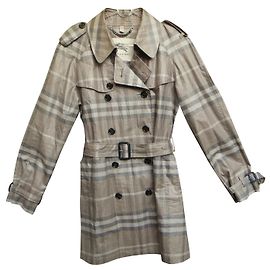 trench léger coton & soie Burberry taille 40 Gris