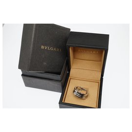 Bulgari-Bvlgari 18k White Gold B.Zero1 3-Band Ring Size US8.1/8 eu58-Silvery