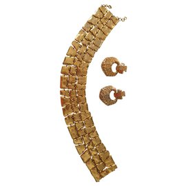 Christian Lacroix-Sublime Christian Lacroix belt and earrings set-Golden