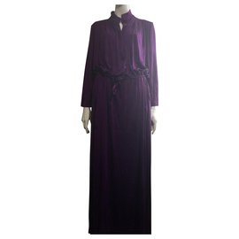 Autre Marque-Oversized maxi silk dress Shimah-Purple,Dark purple