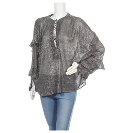 Iro Oversize Blouse Top Brown Silvery Brown Silvery