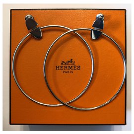 Hermès-Boucles d'oreilles-Argenté