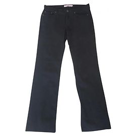 Red Valentino Vaqueros rojos Valentino con ribete de encaje Negro