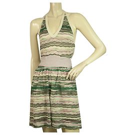 M Missoni Multicolor Halter Neck Striped Mini vestido con cinturón Talla 42 Multicolor