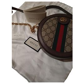 Gucci Ophidia Mini Sac Rond GG Supreme Canvas Beige Ébène Beige Ebène