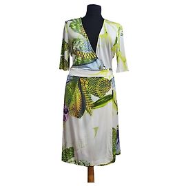 Just Cavalli Dress Multicolore Viscose Elastane Size 42 Multiple colors