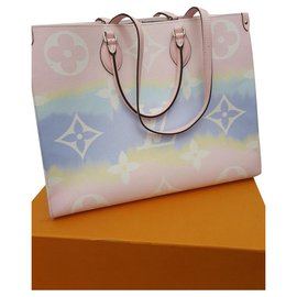 Louis Vuitton-Handbags-Pink,Yellow,Light blue