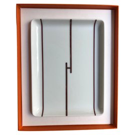 Hermès Rythme porcelain trinket tray white White