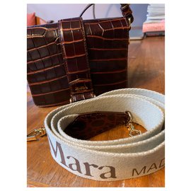 Max Mara-Sac à bandoulière en cuir-Marron