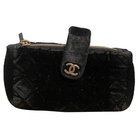 Chanel-Bourses, portefeuilles, cas-Noir,Bijouterie dorée