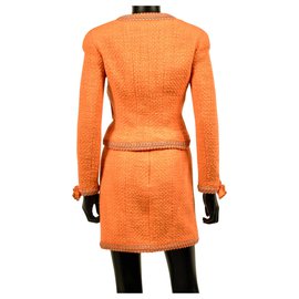 Chanel-Traje de tweed Mythical Spring 1994-Naranja