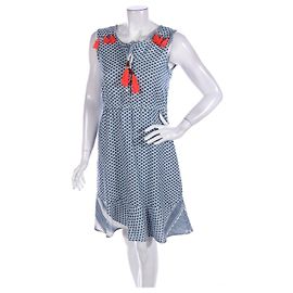 Cecilie Copenhagen Baumwollkleid Weiß Blau Weiß Blau