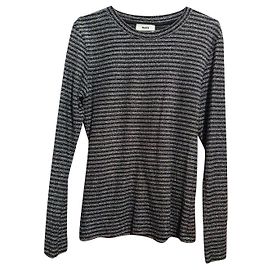 Mads Norgaard Gestreifte Bluse Grau Grau