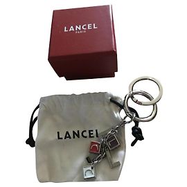 Lancel keyring with enamel dice and silver letters Silvery White Red Dark purple