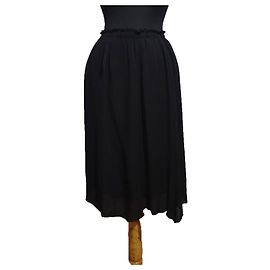 Pomandère Black Silk Skirt Size 38 Black