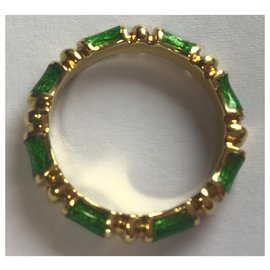 Tiffany & Co-Tiffany & Co Gold Enamel Bamboo Band Ring-Multiple colors