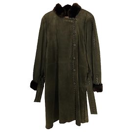 Casaco de pele Yves Saint Laurent Verde escuro Verde escuro