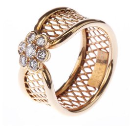 Van Cleef & Arpels-VAN CLEEF & ARPELS 18K Gelbgold Diamant Fleurette Ring-Gelb