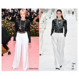 Chanel-5,4K$ Kirsten Stewart Pantaloni-Bianco