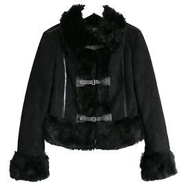 Armani Jeans Vegan Suede Aviator Jacket Black