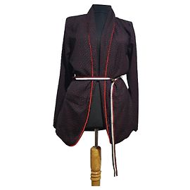 Autre Marque Beck Sonder Gaard Kimono Blazer Polka Dot Schwarz Rot Schwarz Rot