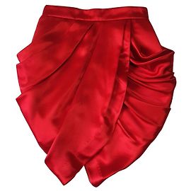 Minissaia de seda vermelha Balmain pour H&M Vermelho