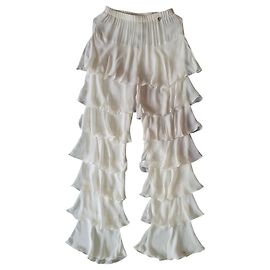 Pantalon blanc en viscose Twin Set Blanc