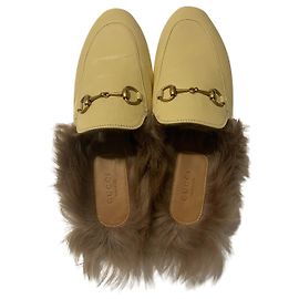 Gucci Mules Beige Yellow