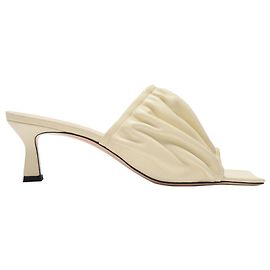 Wandler Ava Kitten Heels in Cream Leather Other Yellow