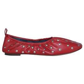 Céline Ballerine rosse con borchie Rosso