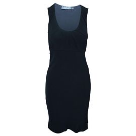 Calvin Klein Schwarzes Kleid mit drapiertem Ausschnitt Schwarz