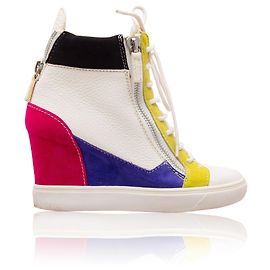 Giuseppe Zanotti Sneakers con zeppa in pelle colorblock Altro