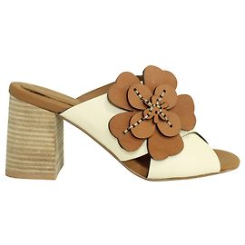 See by Chloé Talons blocs crème et marron Métallisé